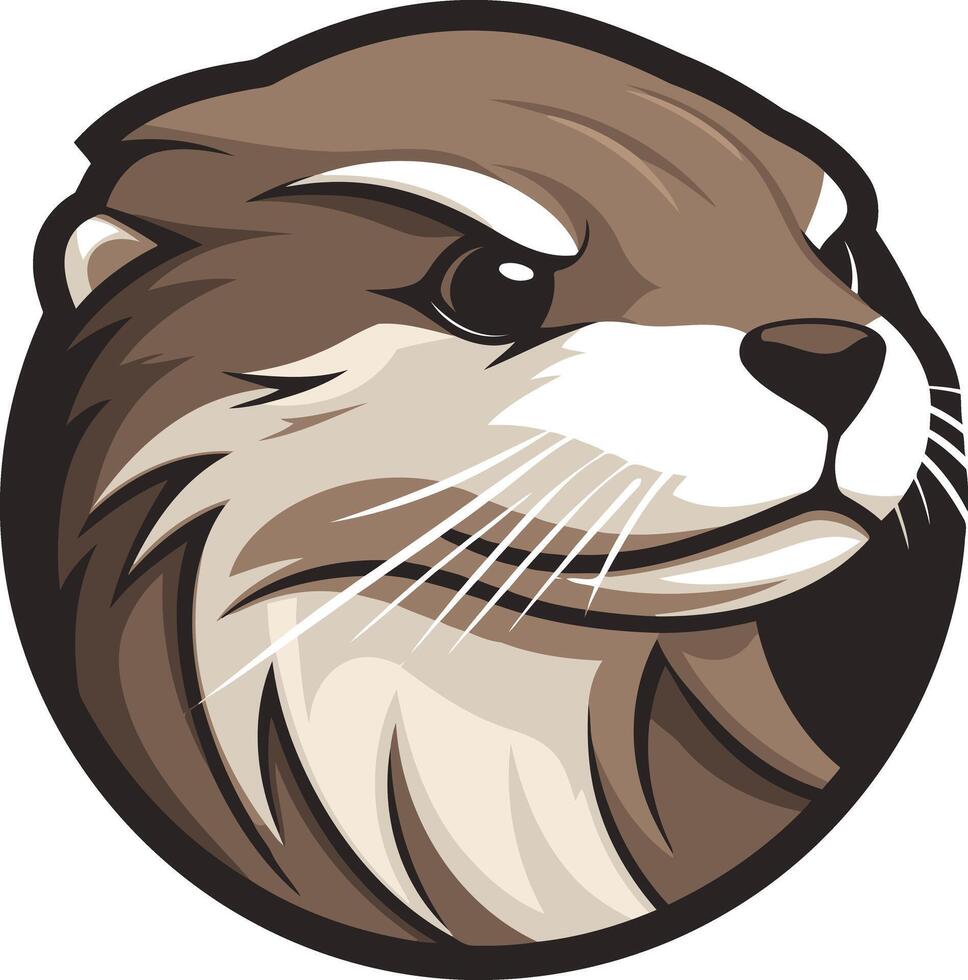 A bold and playful mascot design featuring an otter with a determined expression vector
