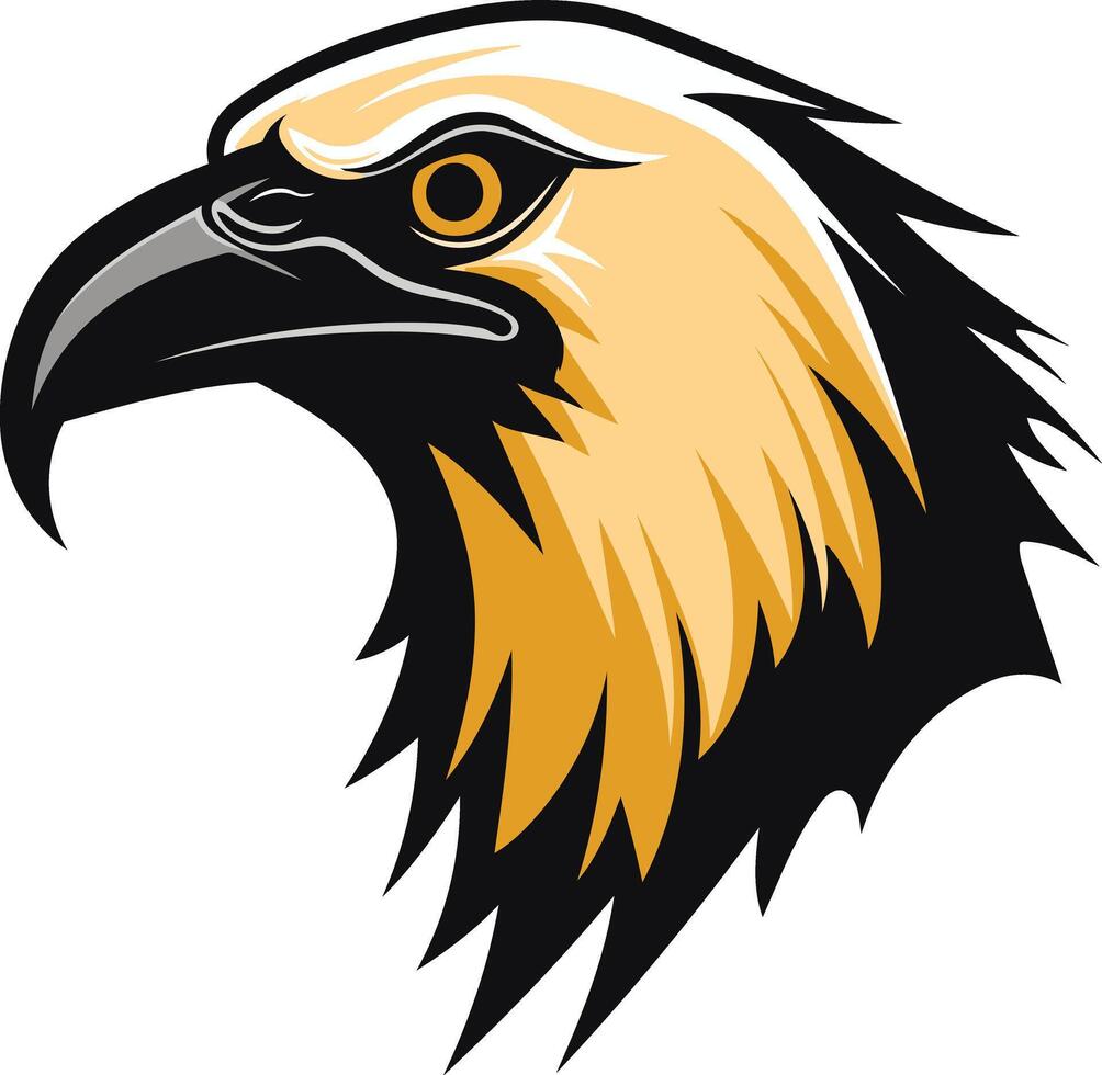 A bold and powerful eagle head illustration, perfect for branding, sports teams, and other applications vector