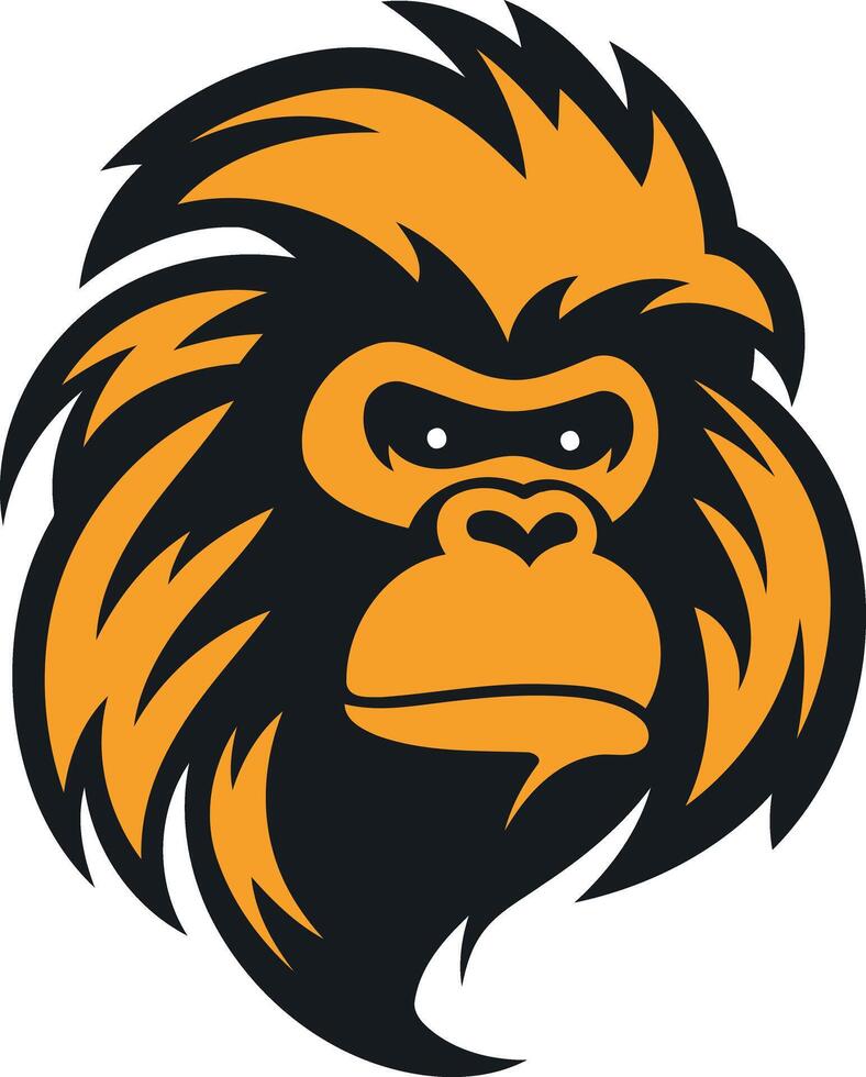 Orange Furry Ape Mascot Logo vector
