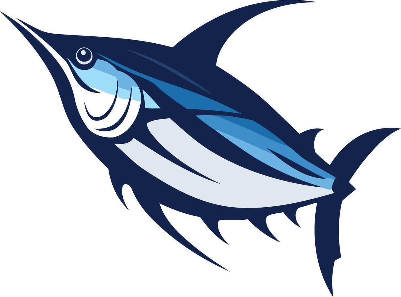 Stylized Blue Marlin Illustration vector