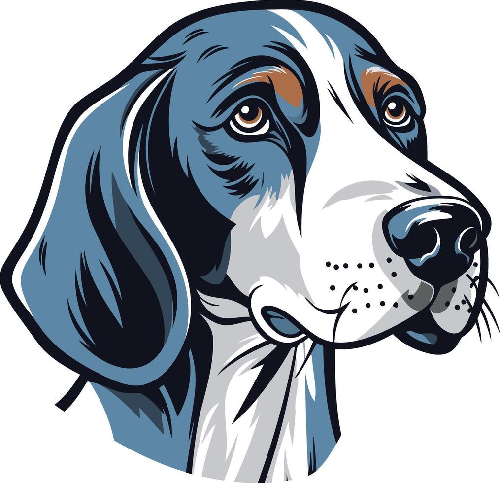 A striking, stylized illustration of a dog's head, perfect for branding, pet products, or animal rescue organizations vector