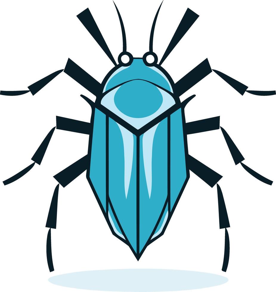 Stylized Illustration of a Blue Bug vector