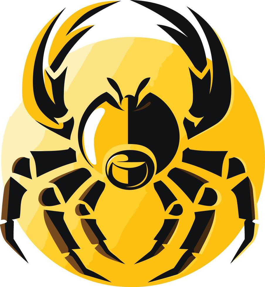 Black and Yellow Stylized Spider Logo vector