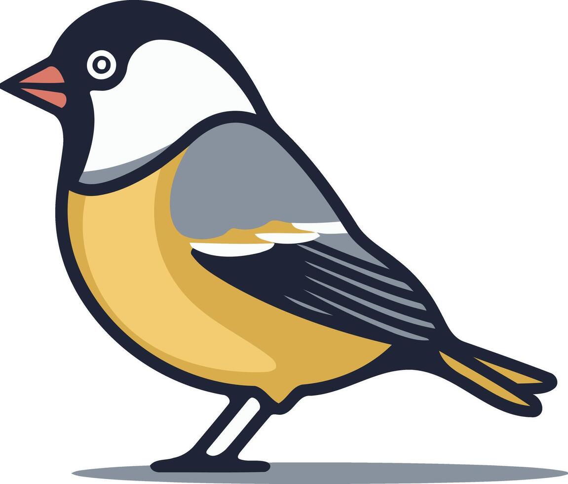 A friendly, cartoon style blue tit bird, perfect for adding a touch of nature to your designs vector