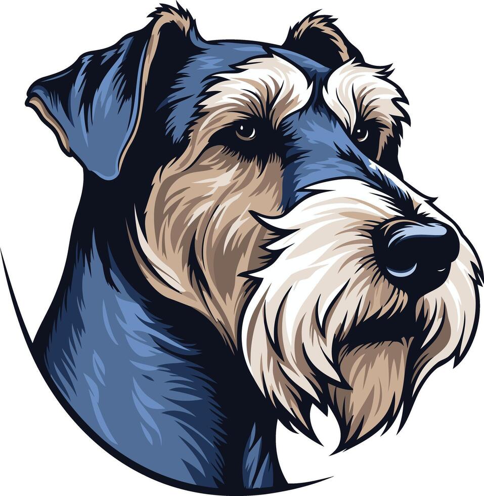 Portrait of a Miniature Schnauzer vector
