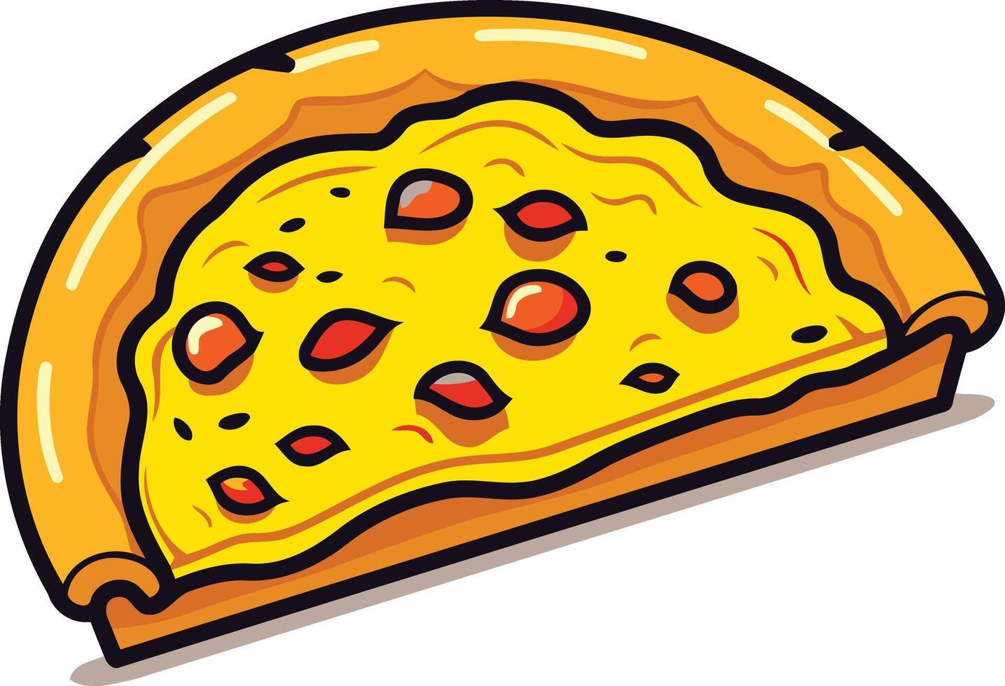 A single slice of pizza with pepperoni and cheese, perfect for menu designs, restaurant branding, food illustrations, and more vector