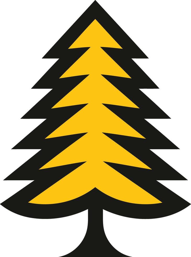 Stylized Yellow Pine Tree Illustration vector
