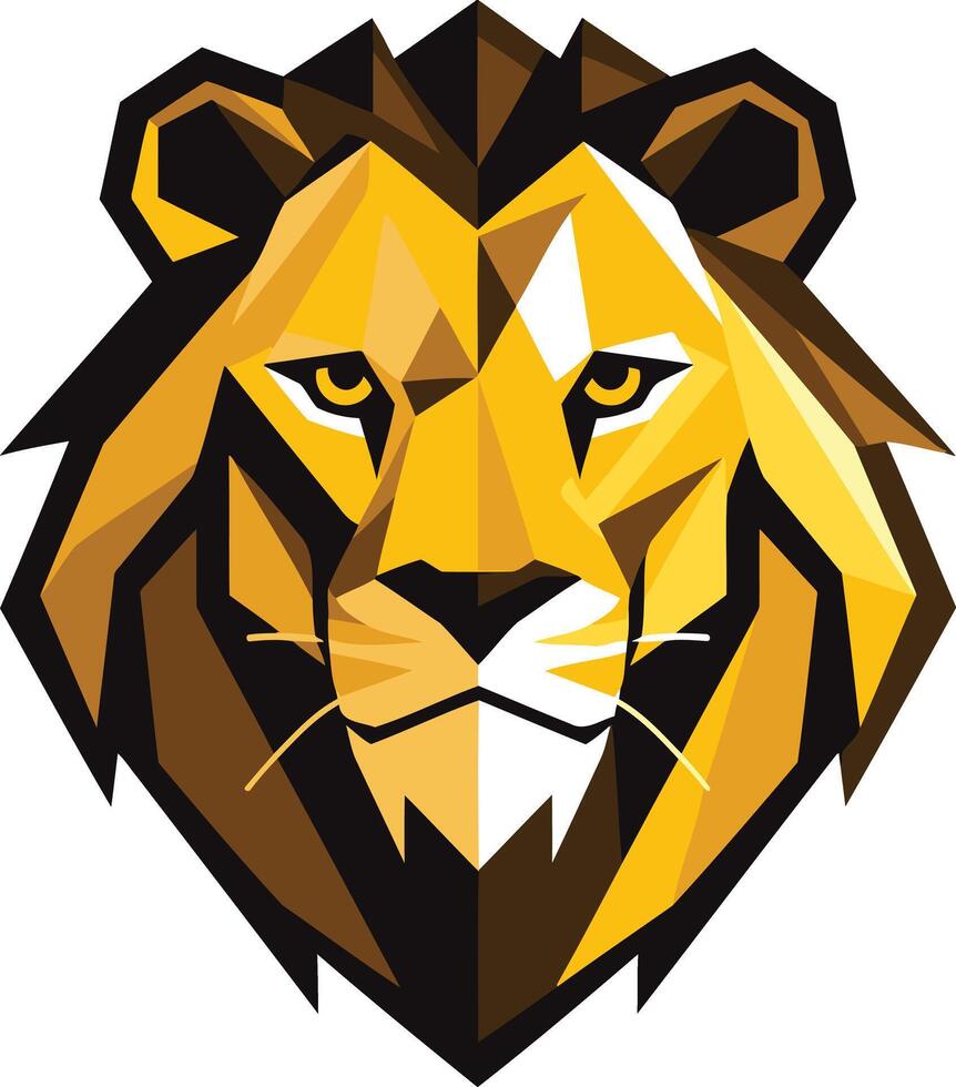 Geometric Lion Head Illustration vector
