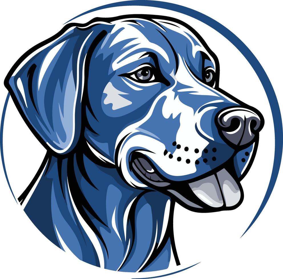A friendly blue labrador retriever with a happy expression vector