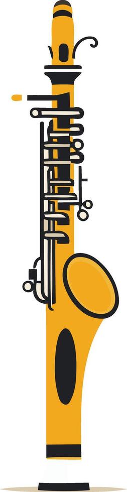 Simple and stylish yellow saxophone icon, perfect for music related designs vector