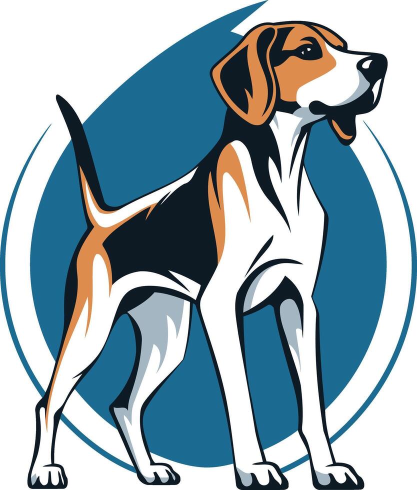 A bold and energetic illustration of a beagle dog, perfect for a brand or logo needing a friendly and loyal mascot vector