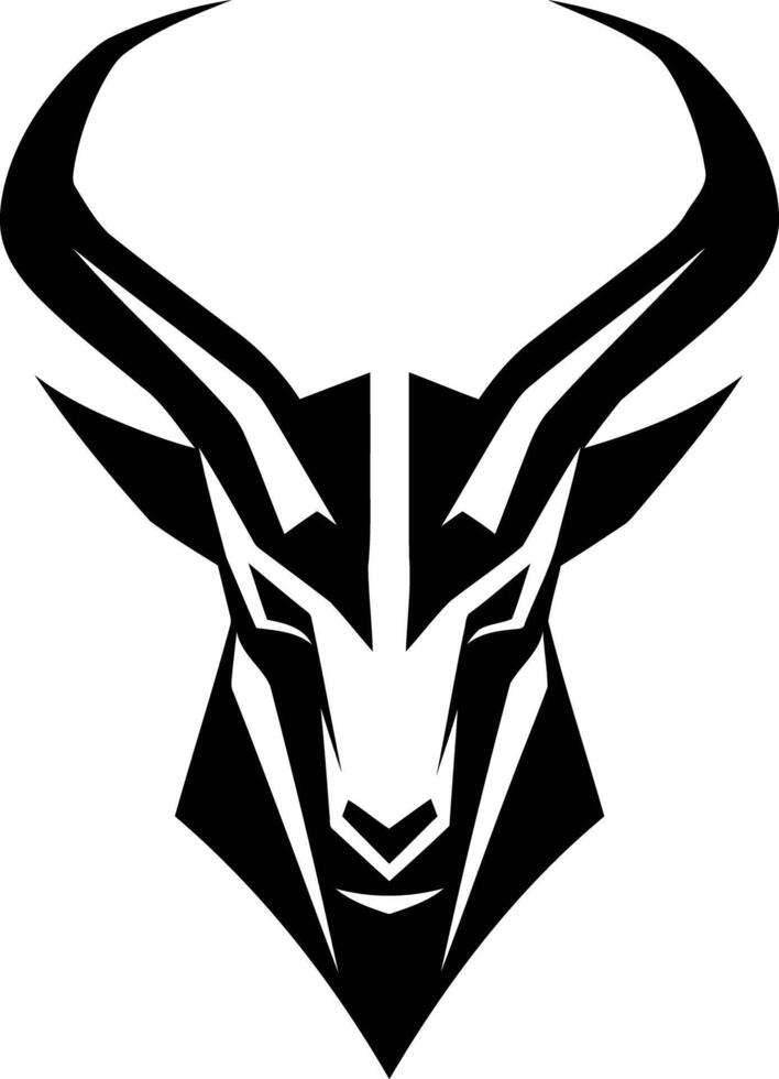 A powerful and abstract black and white logo featuring the head of a goat vector