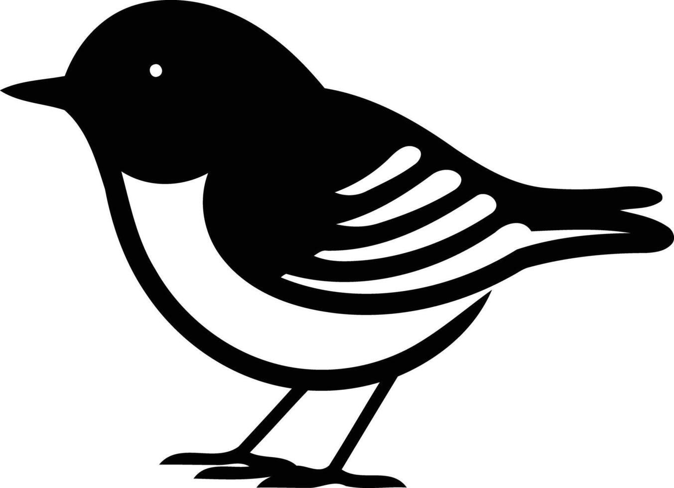 Simple, black and white silhouette of a bird, perfect for nature themed designs, logos, or illustrations vector