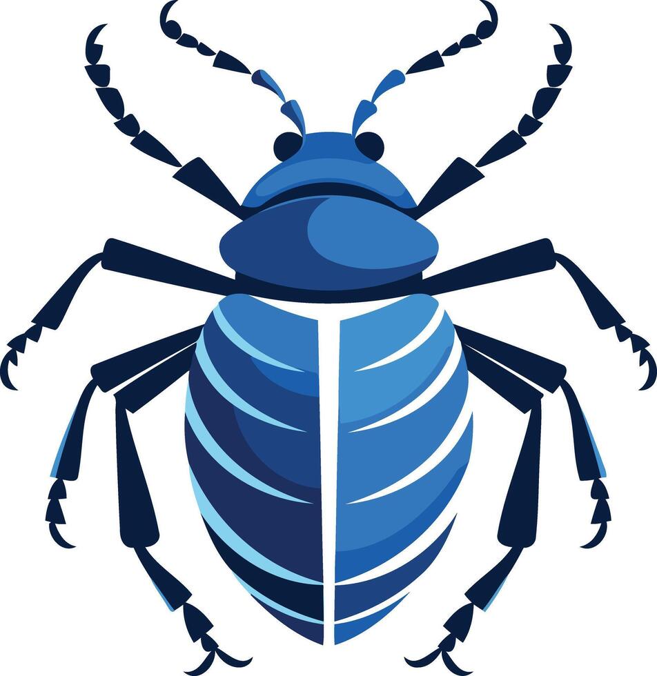 A stylized blue beetle, perfect for representing strength, resilience, and transformation vector