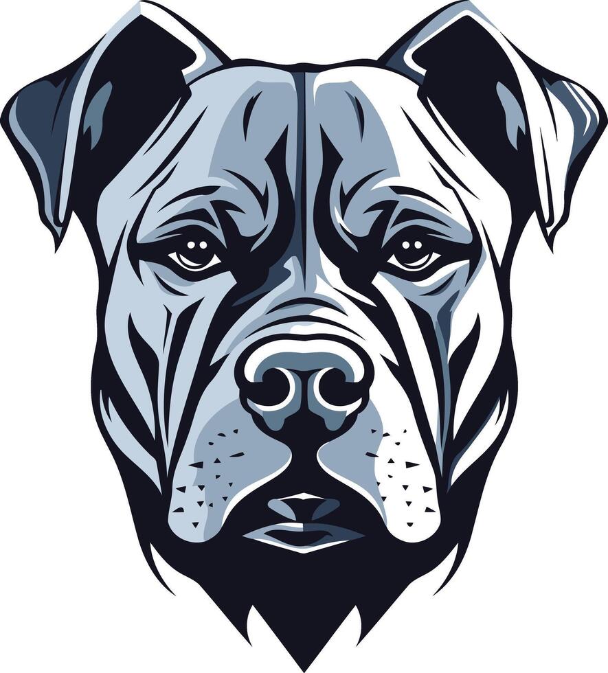 Powerful Pitbull Portrait Illustration vector