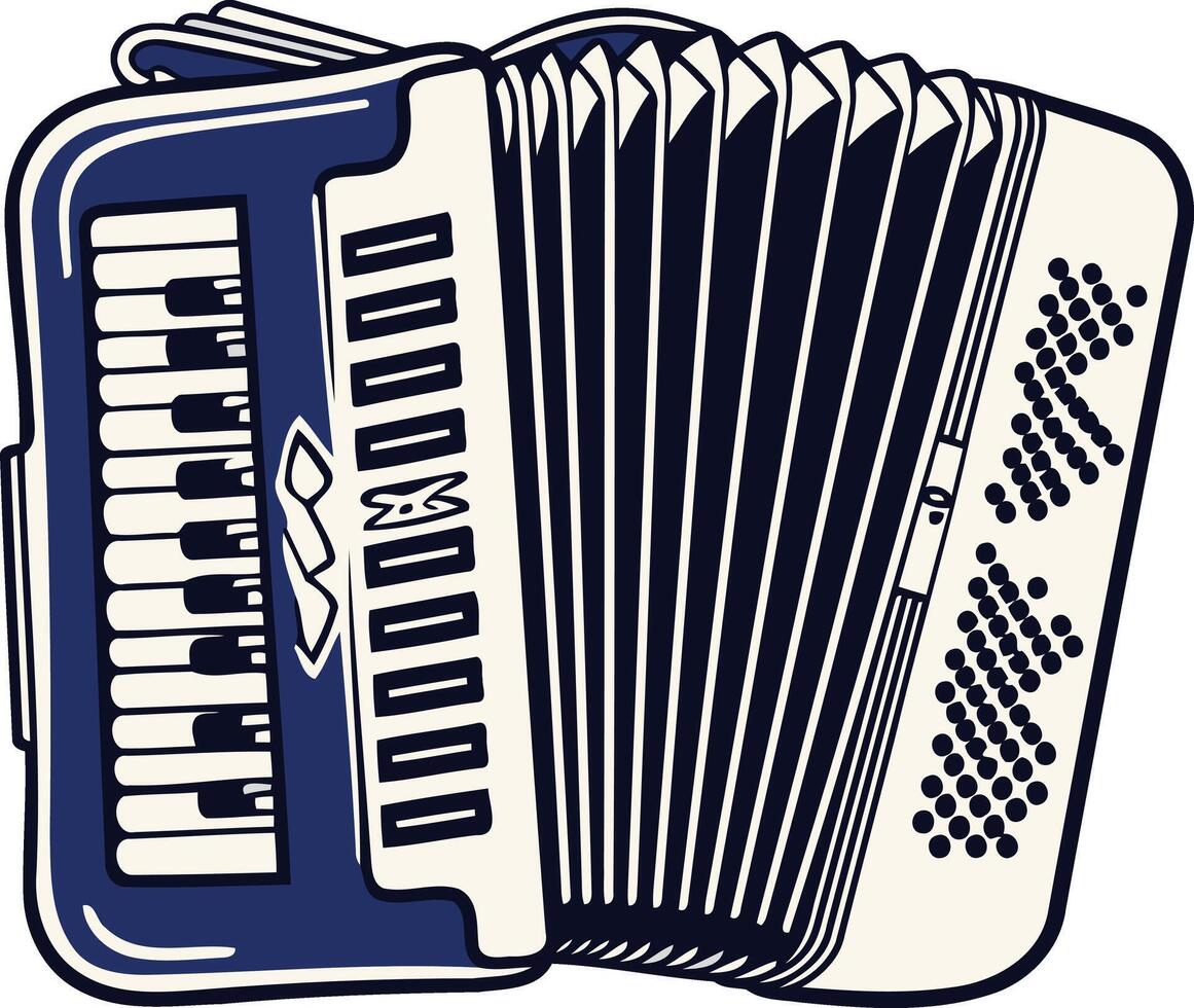 A classic accordion in a simple, minimalist design vector