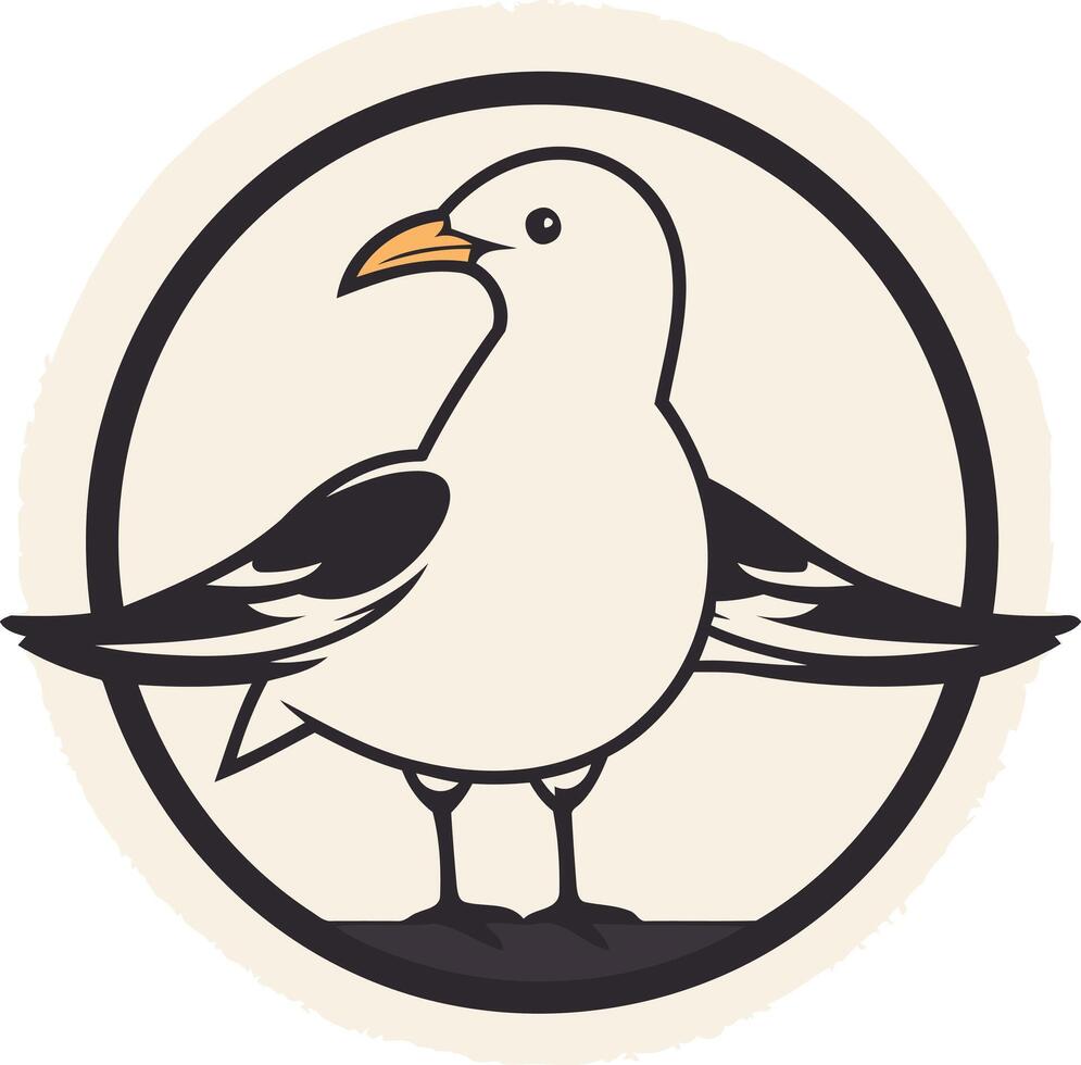A cute and simple seagull logo design, perfect for businesses or organizations related to the ocean, nature, or travel vector