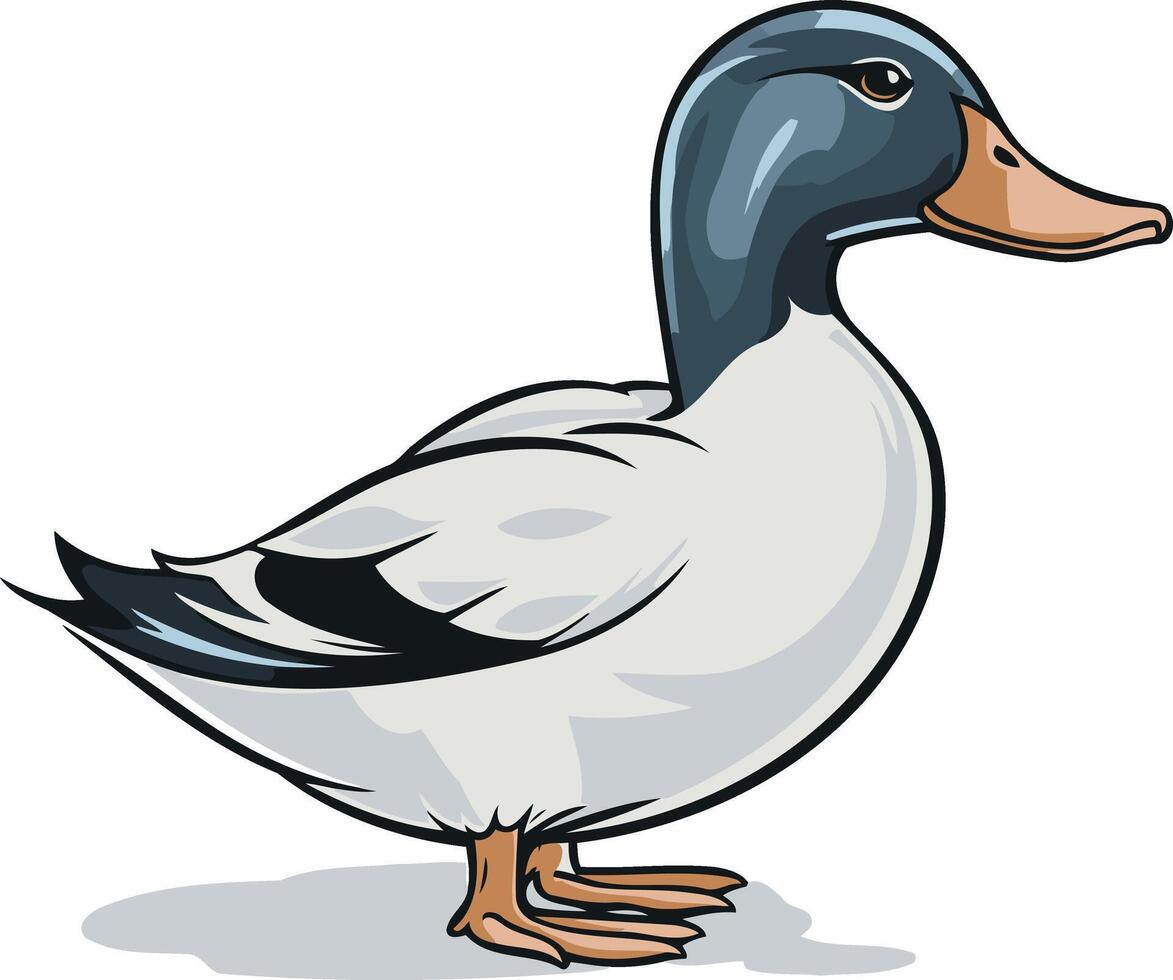 Illustration of a Cartoon Duck vector