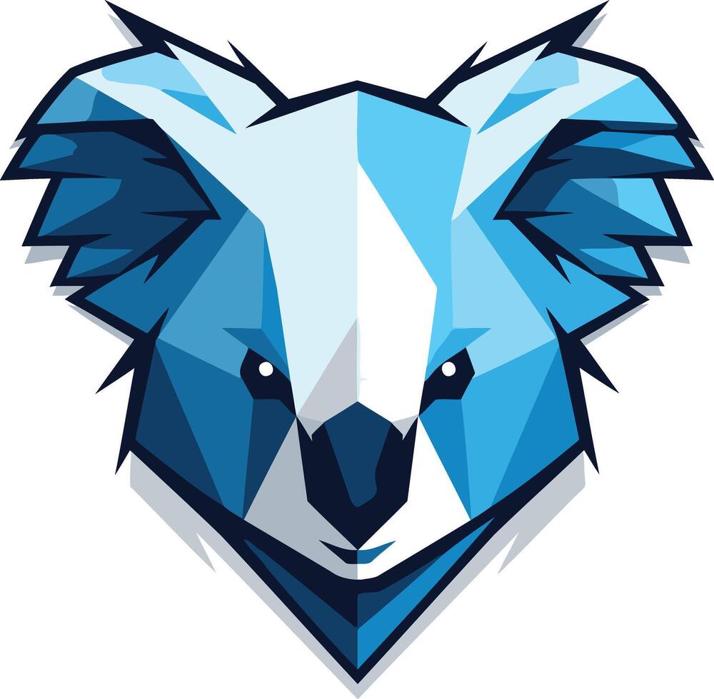 A bold and modern geometric illustration of a koala head vector