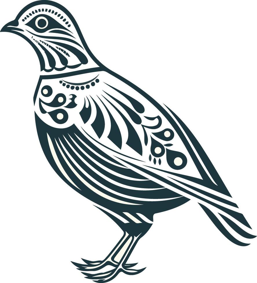 Ornamental Quail Illustration vector