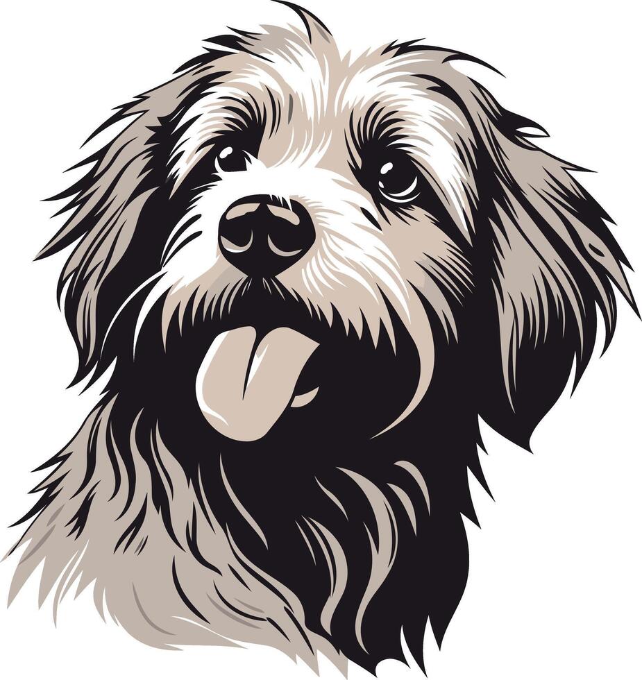 Portrait of a Happy Dog with a Tongue Out vector