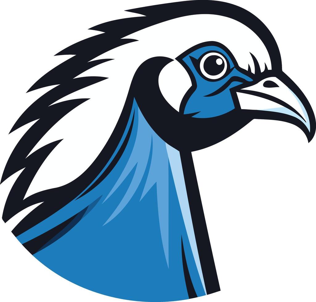 A bold and stylized illustration of a vulturine guineafowl's head, perfect for branding, logos, and design projects vector