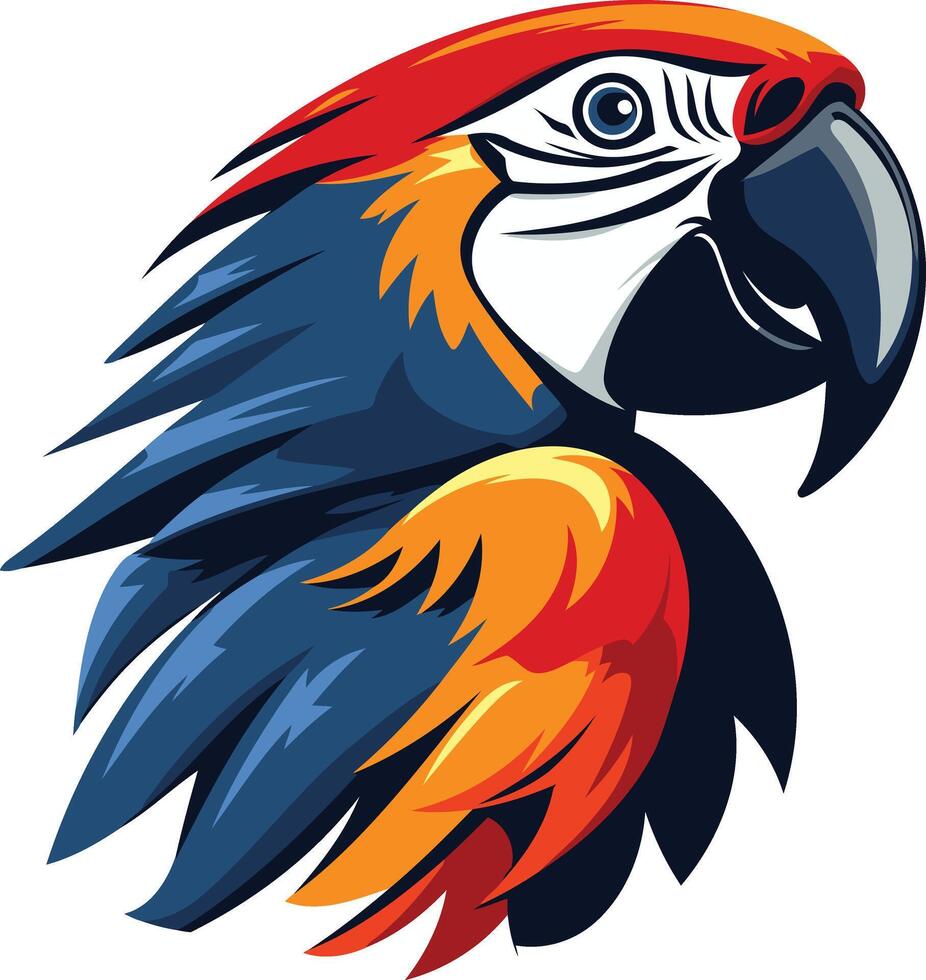 Vibrant Macaw Head Illustration vector