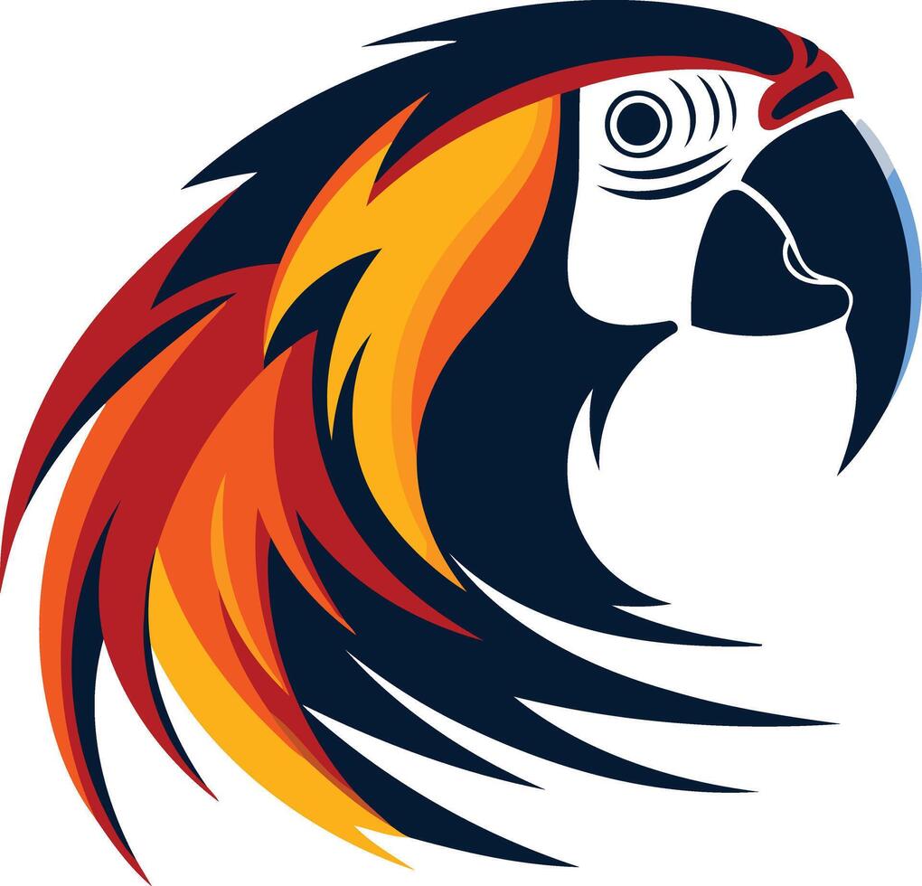 Scarlet Macaw Head Profile Design vector
