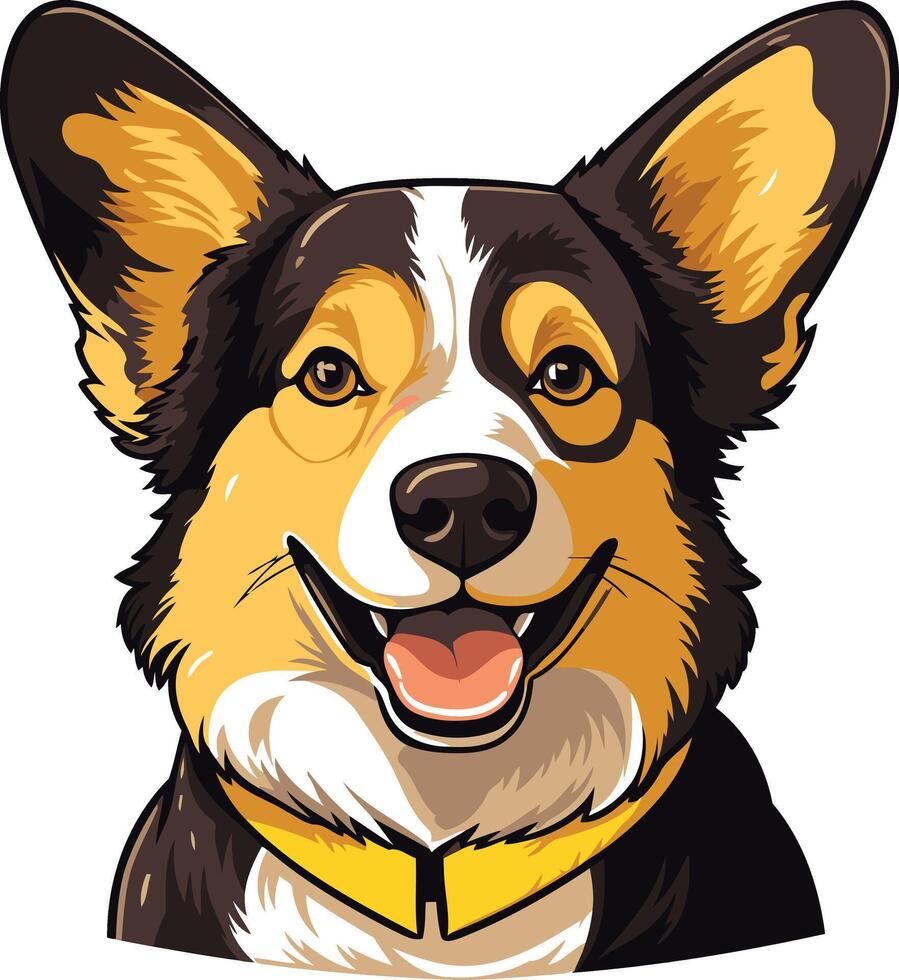 Adorable cartoon illustration of a happy pembroke welsh corgi, perfect for dog lovers, pet products, and animal themed designs vector