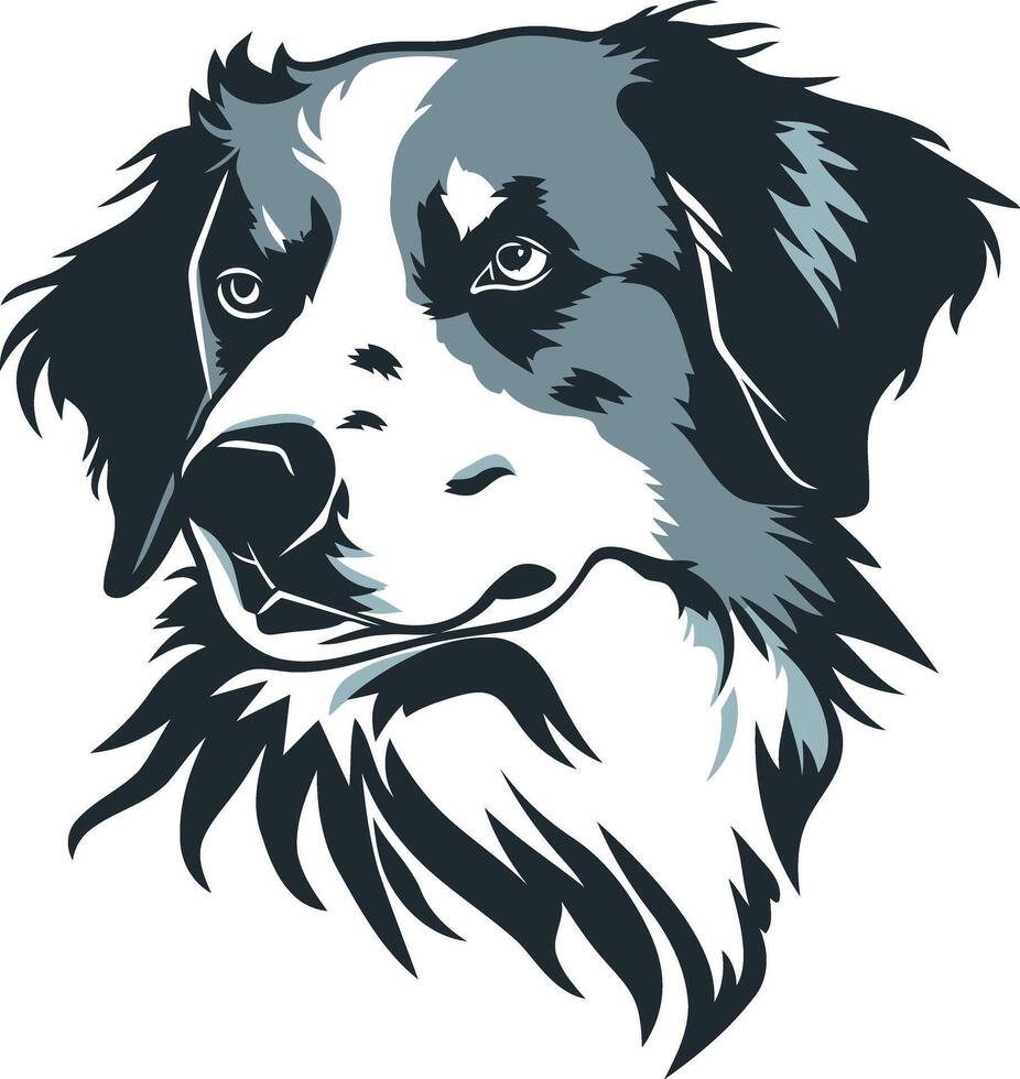 A stylish silhouette of a dog's head, perfect for logos, branding, and pet related designs vector