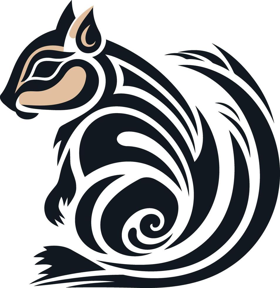 Abstract Tribal Squirrel Design vector