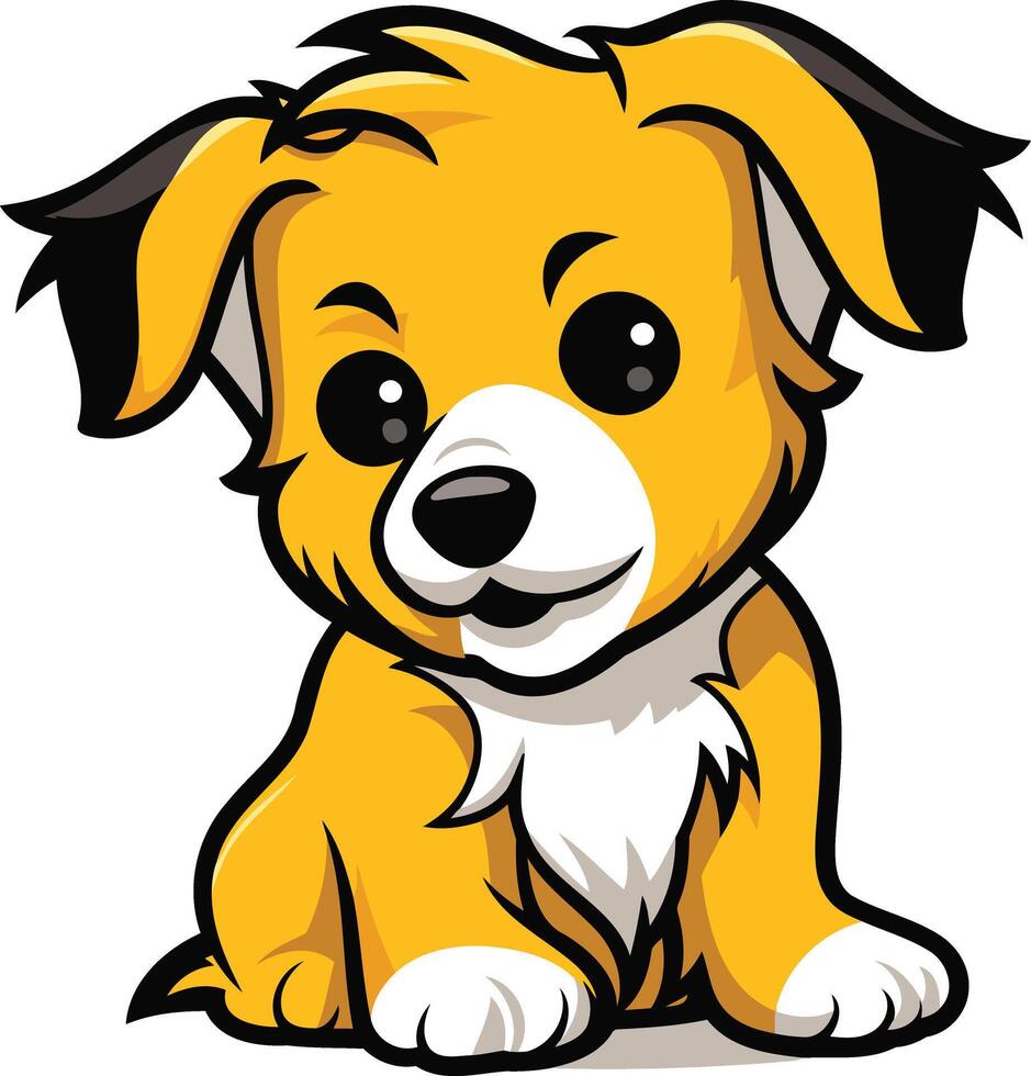 Cute cartoon puppy sitting with a friendly smile vector