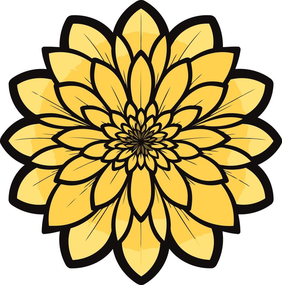 A vibrant yellow flower with a mesmerizing, spiraling pattern vector