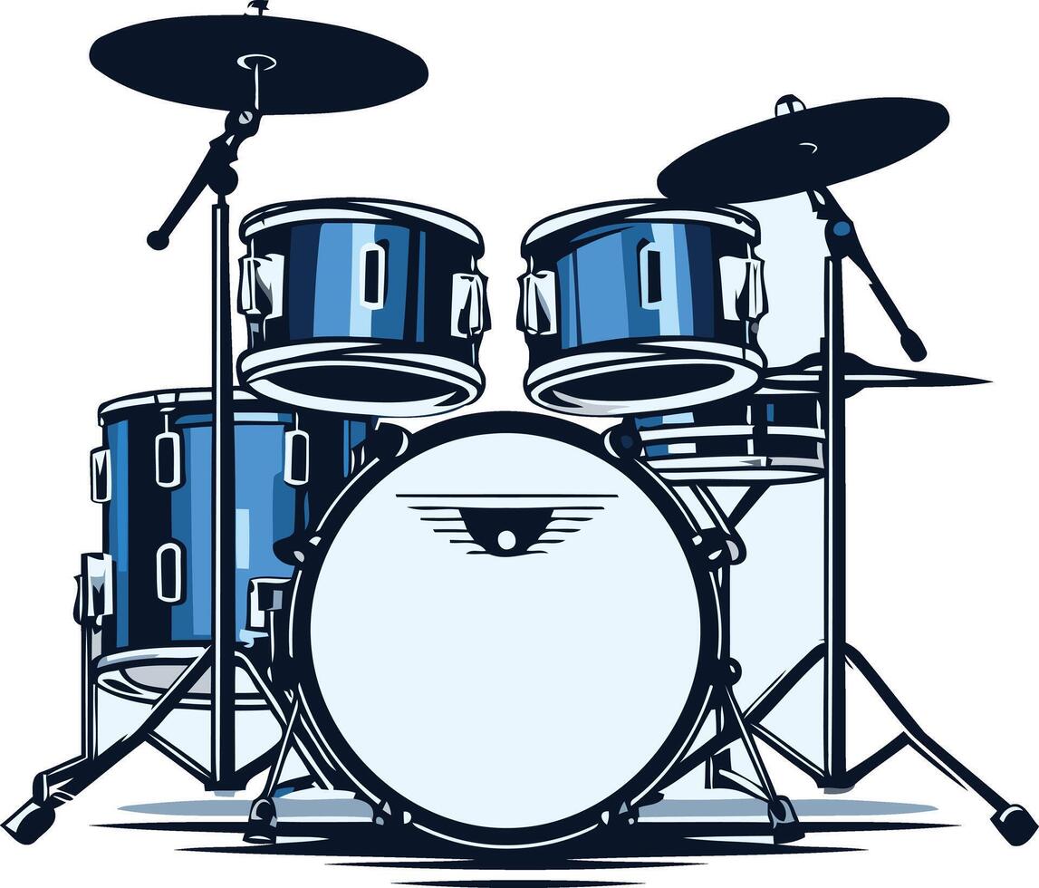 A classic drum set, ready to rock perfect for music themed designs, posters, or branding vector