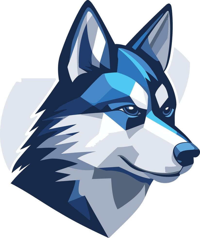 Bold and graphic illustration of a wolf's head, perfect for a logo or mascot vector