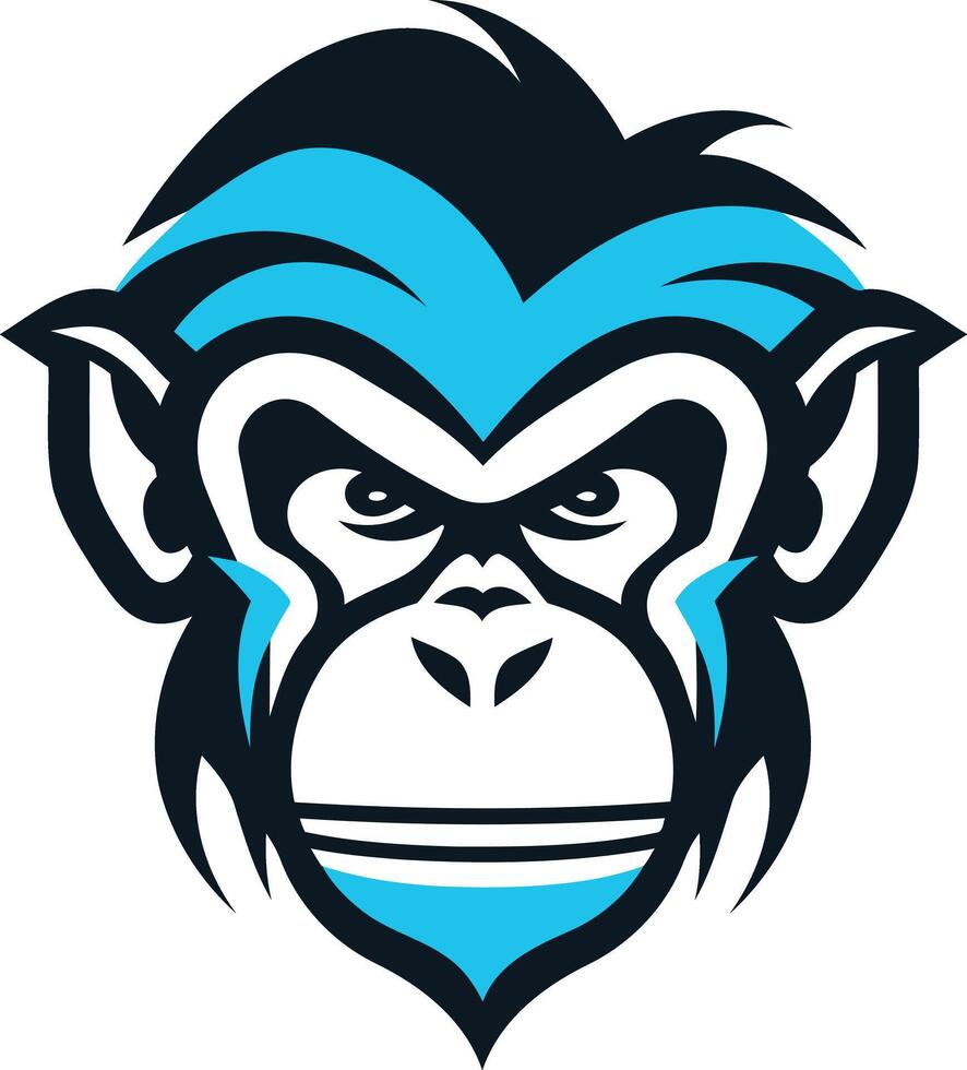 A bold and fierce monkey mascot logo design, perfect for a gaming team, esports organization, or any brand looking for a powerful and memorable visual vector