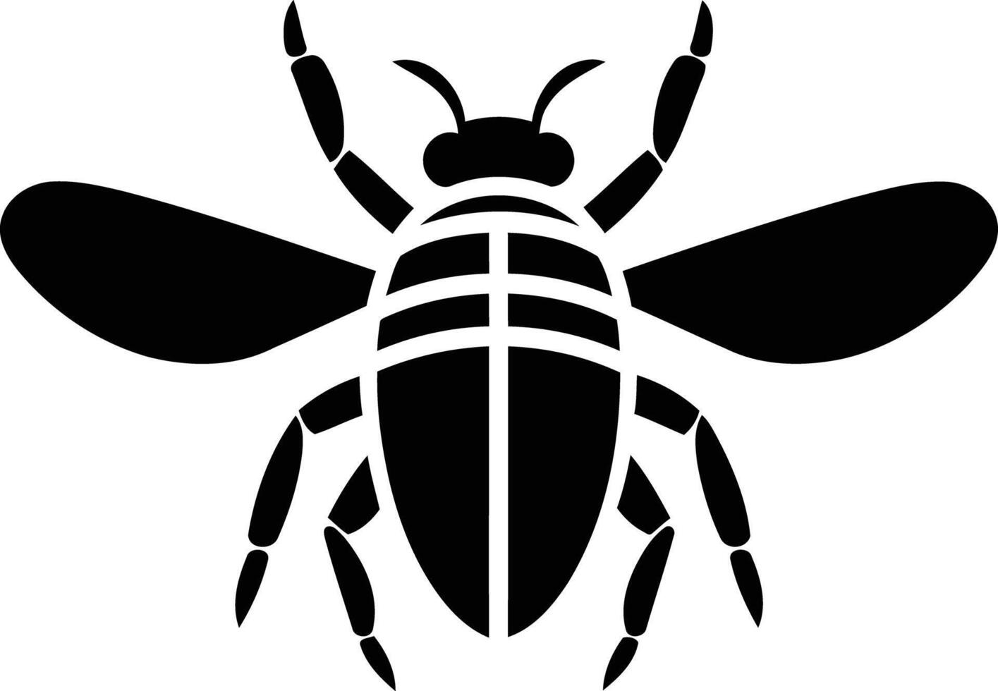 Simple black and white silhouette of a bee, perfect for branding or design projects vector