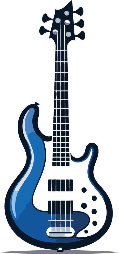 Blue bass guitar icon, perfect for music, entertainment, and branding projects vector