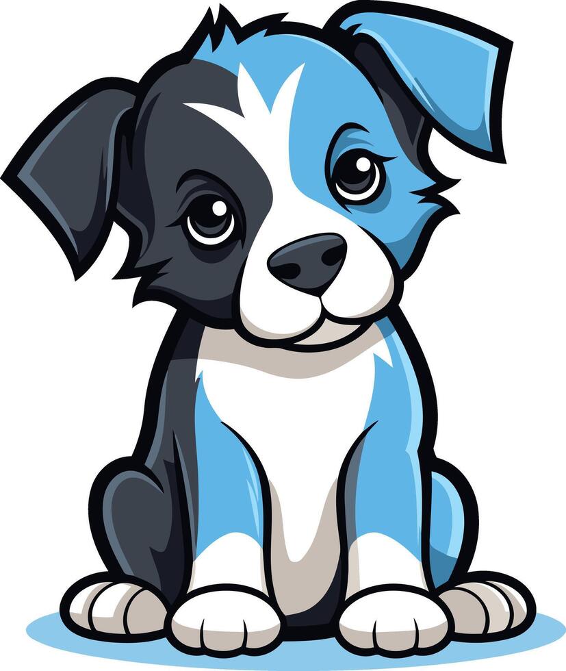 Cute cartoon puppy sitting with a happy expression vector
