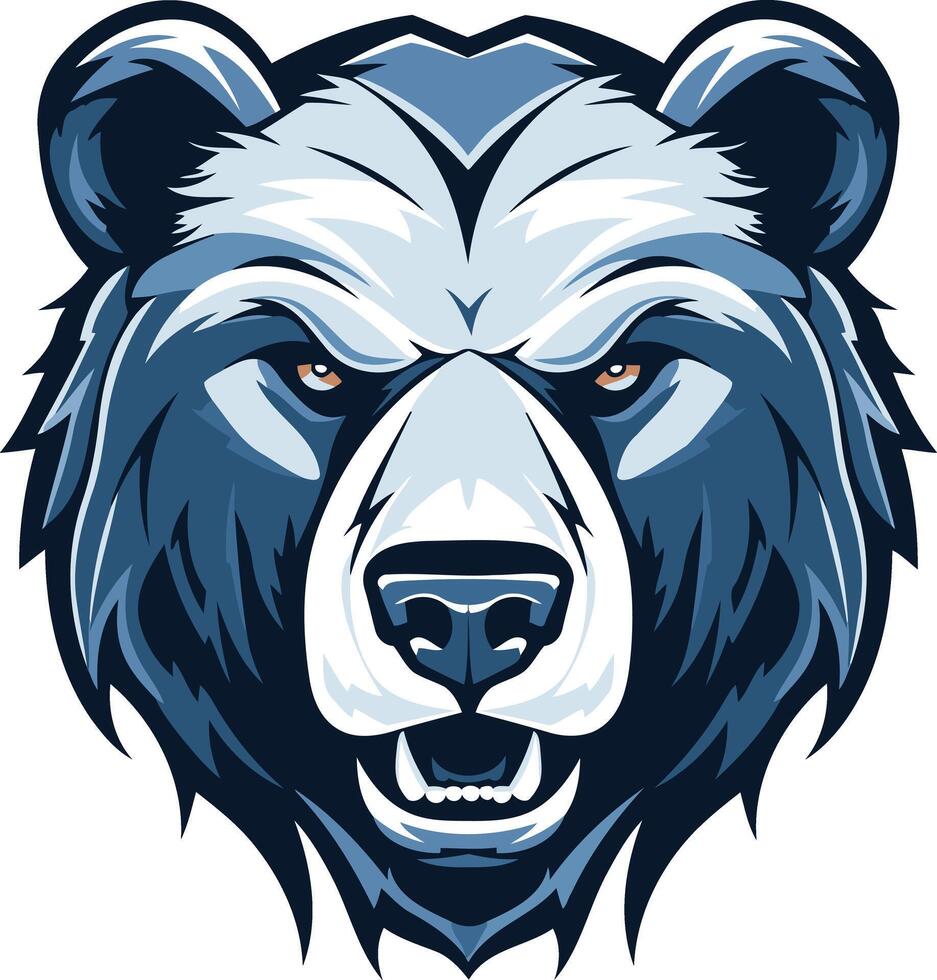 Powerful, aggressive bear head logo design vector