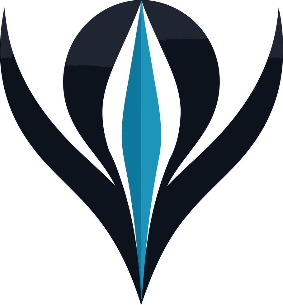 Abstract logo with a blue and black color scheme vector