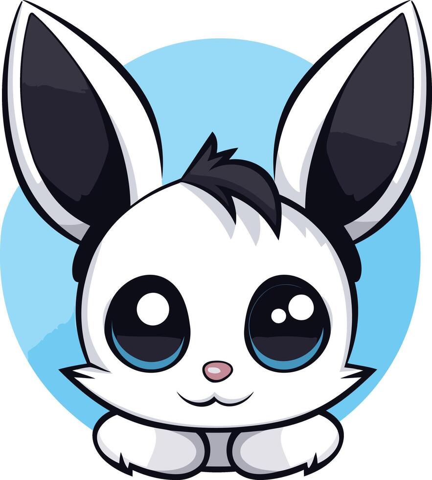 Adorable cartoon bunny rabbit with big eyes and a sweet smile, perfect for children's products, branding, or social media vector
