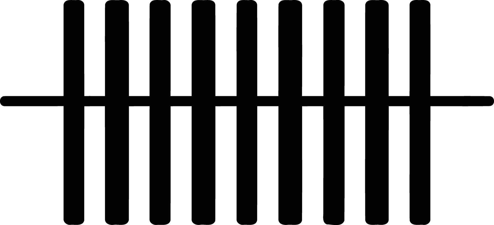 Simple black and white element illustration of a fence or barrier vector