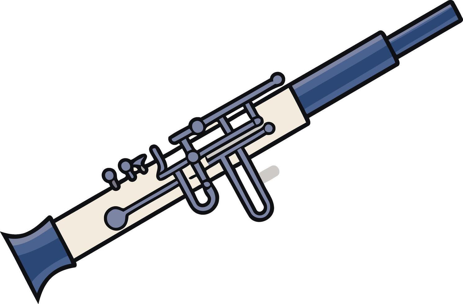 A simple illustration of a clarinet, perfect for use in educational materials, music related websites, or to add a musical touch to any project vector