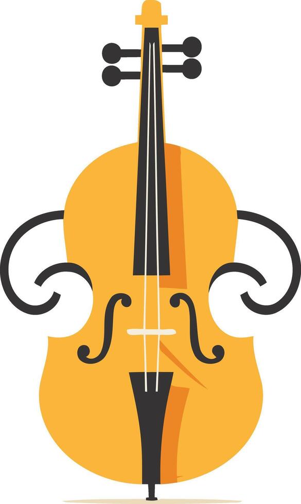 A simple, flat design illustration of a violin, perfect for use in website design, social media graphics, or print materials vector