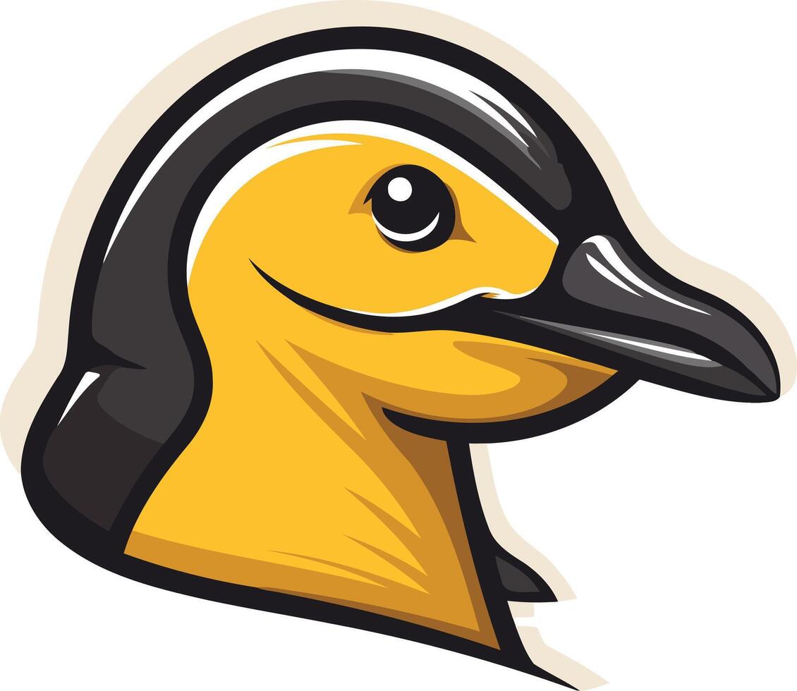 A bold and playful cartoon illustration of a goose head, perfect for logo design, branding, and sports team mascots vector