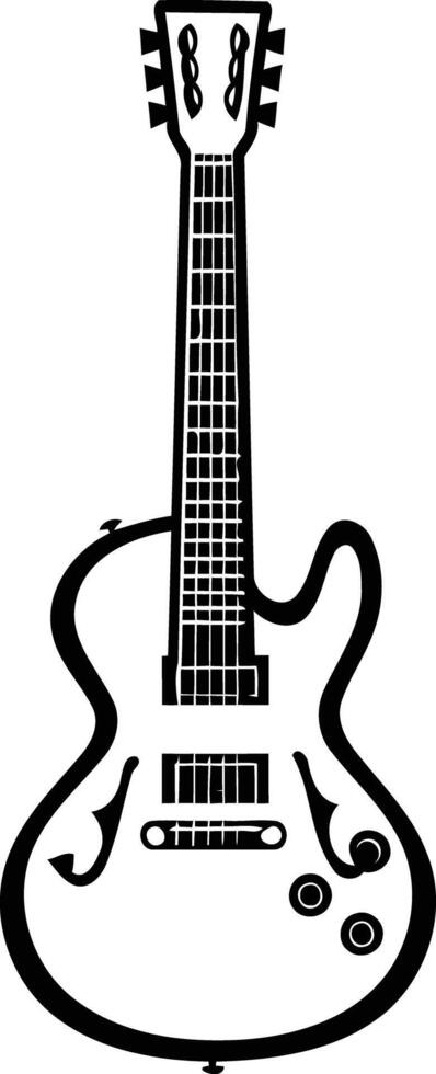 A simple yet elegant silhouette of an electric guitar, perfect for music related designs, posters, or branding vector