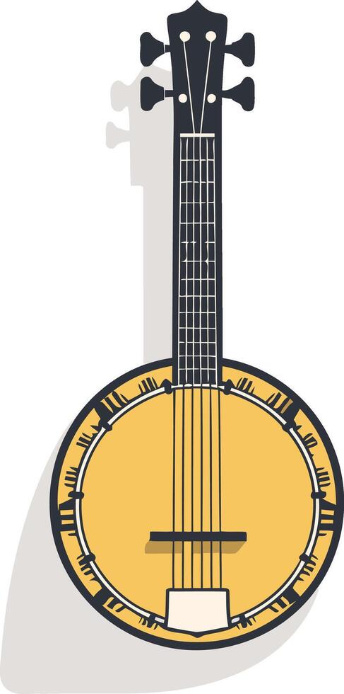 A simple illustration of a banjo, perfect for musical themes, websites, and social media posts vector