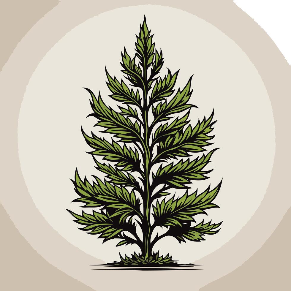 Detailed Illustration of a Lush Green Tree vector