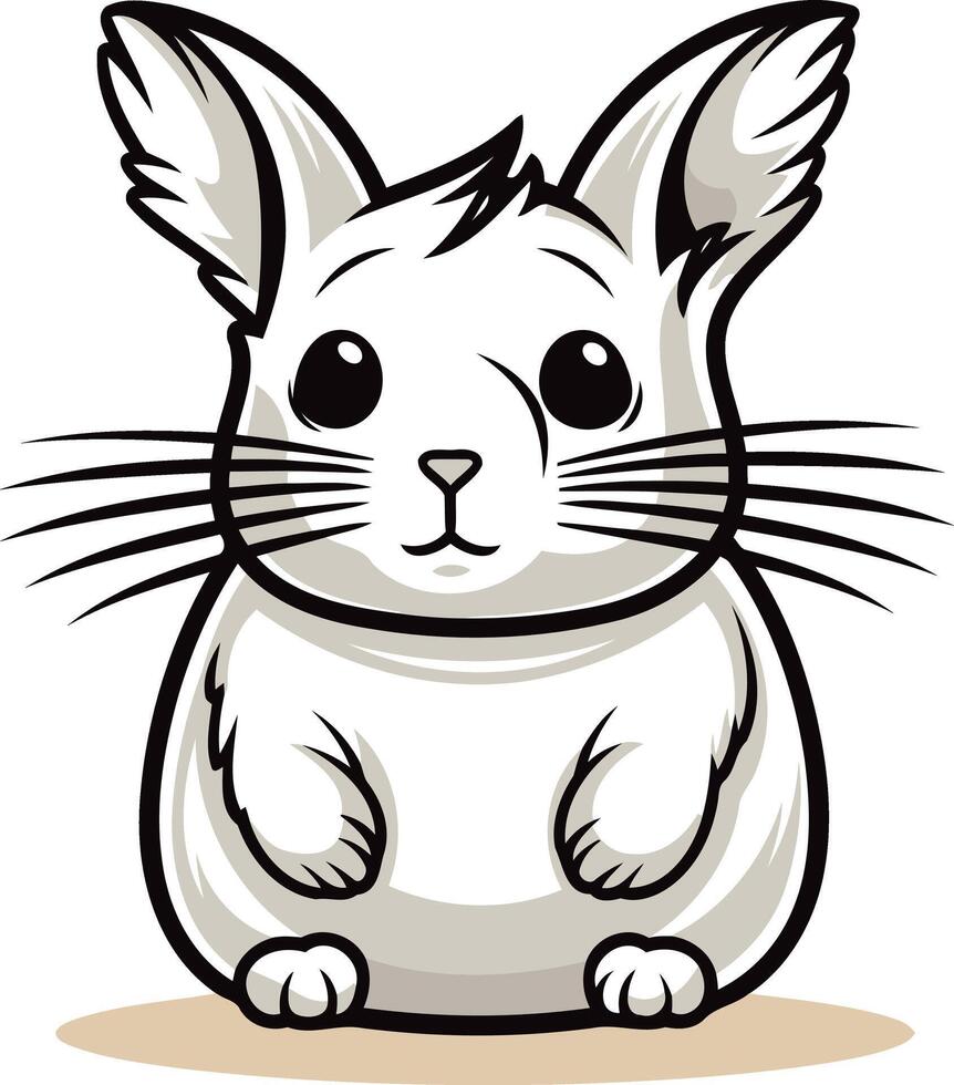 Adorable Cartoon Chinchilla Illustration vector